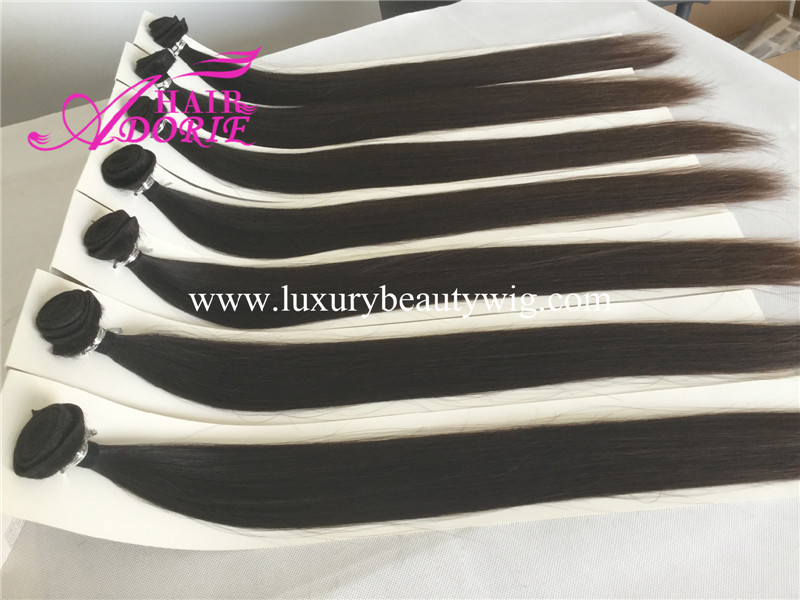 24'' natural color cuticle hair straight  hair weft