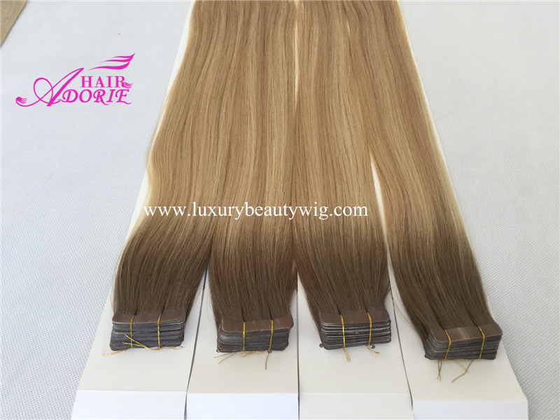 Ombre style tape in hair extension