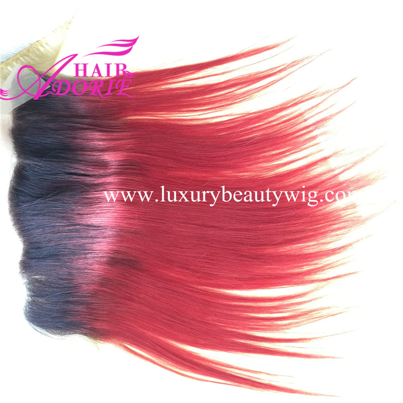 Dark root 1b/red lace frontal