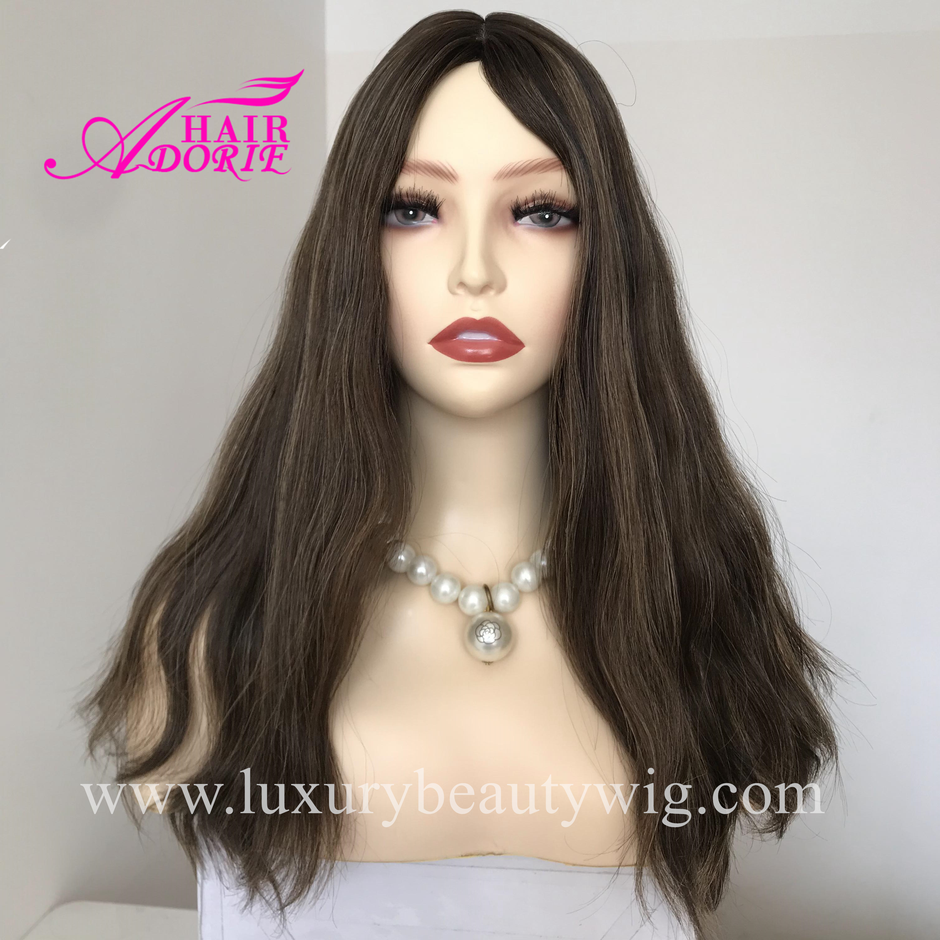 Russian Hair Mono Top with Lace Front wig for Women