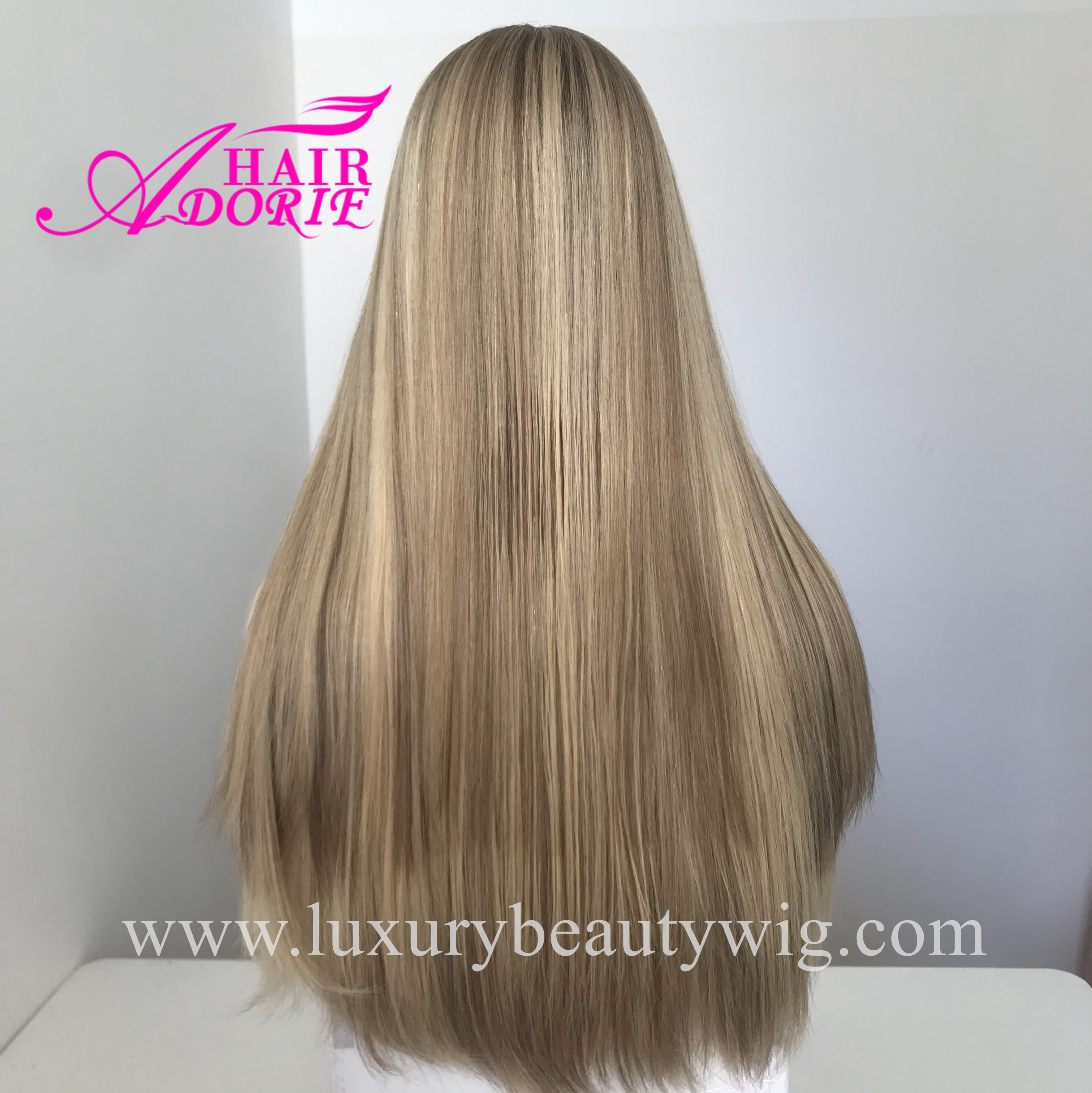 Ombre Color Straight Long Mongolian Jewish Wig