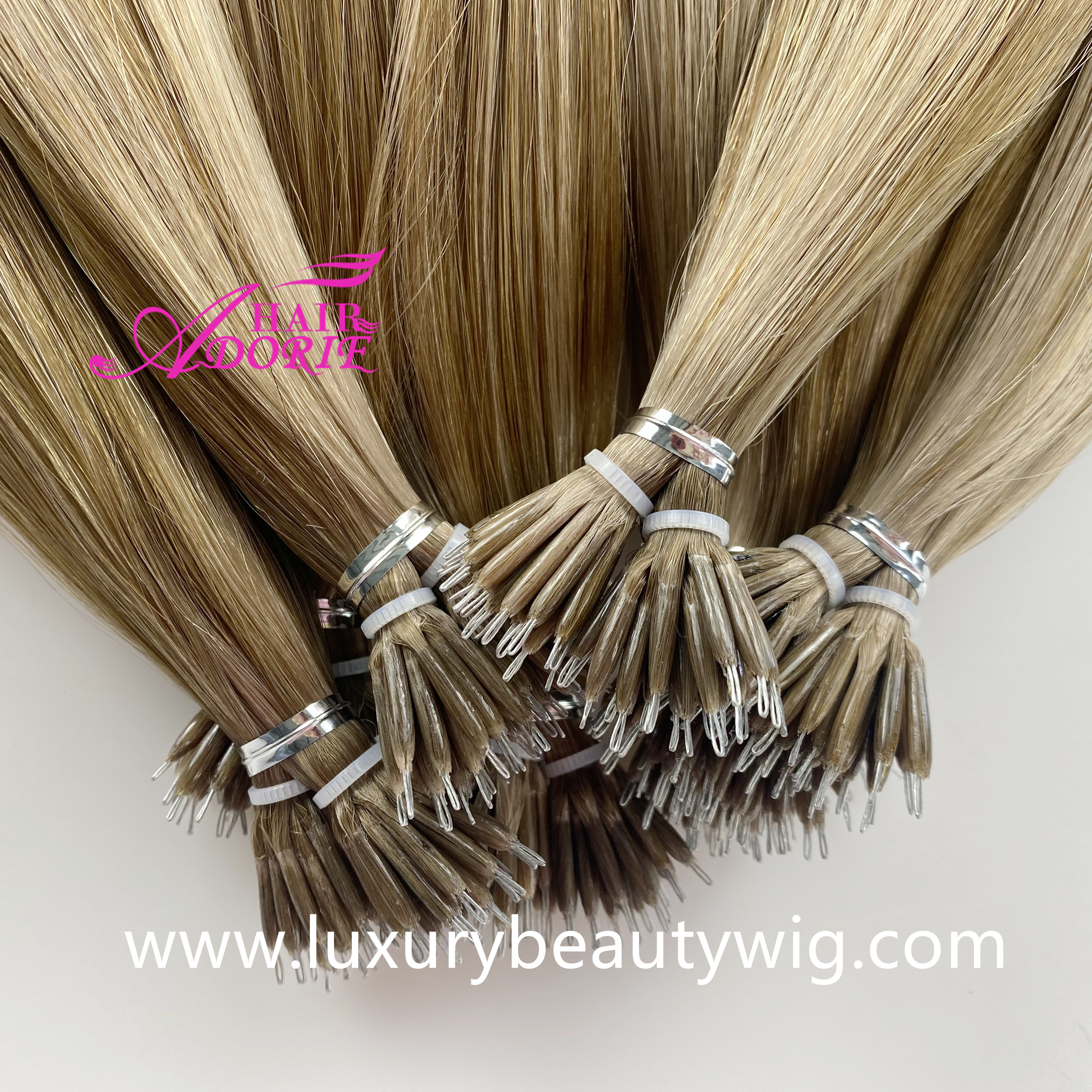 Nano keratin extensions European cuticle aligned hair double drawn Nano ring human hair extensions