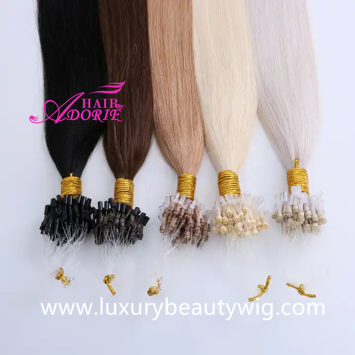 Human Hair easy Micro Ring/Links Loop hair extension for Women