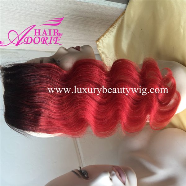 1b/red bady wavy  lace closure - Image 2