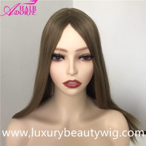 Kippa wig european hair virgin hair silk top JEWISH WIG TOPPER
